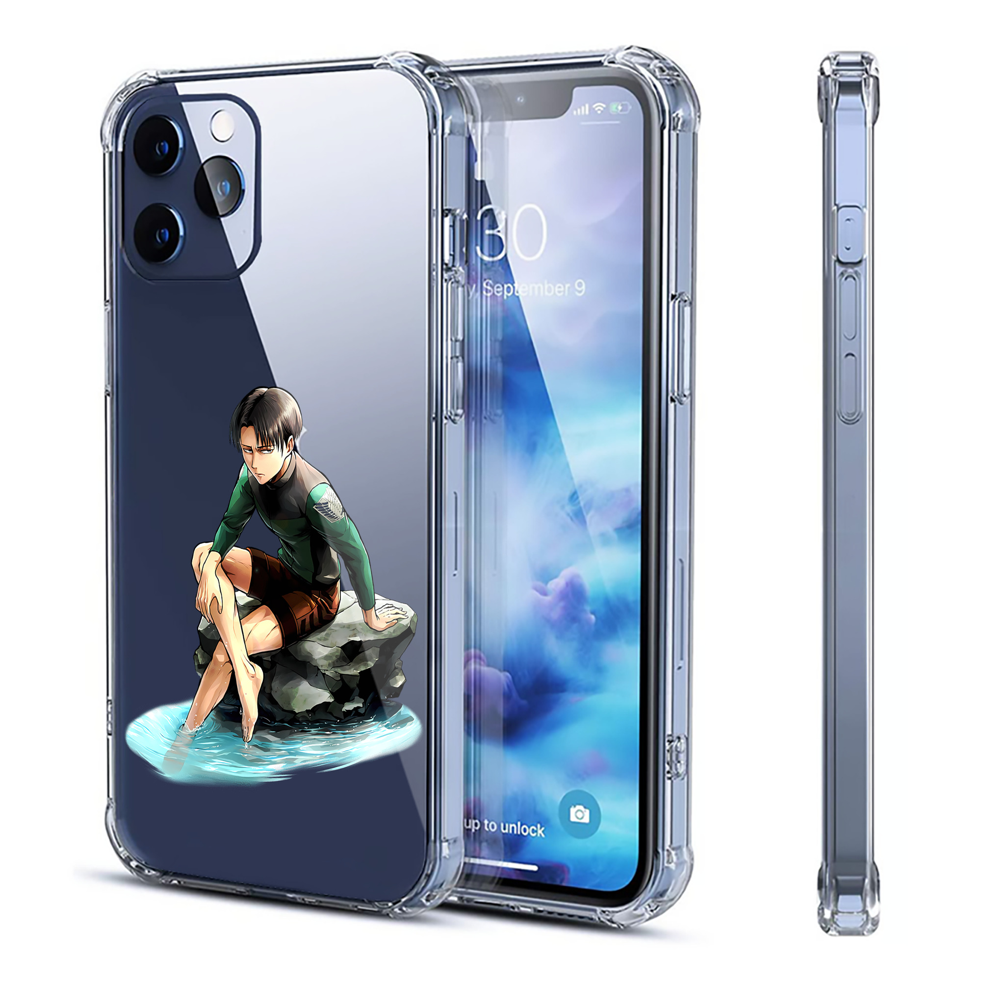 （画像用） 進撃の巨人 リヴァイ·アッカーマン Attack on Titan Levi Ackerman 【iPhone 12シリーズ対応】透明スマホケース（クリアソフトケース）